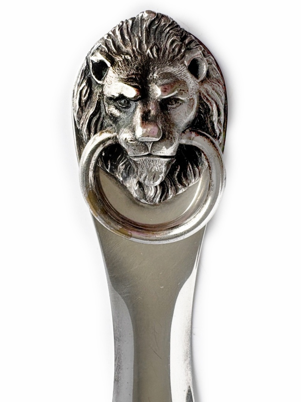 Vintage Reed & Barton Lion Head Shoe Horn Silverplate Hollowware c.1950s 7.5”